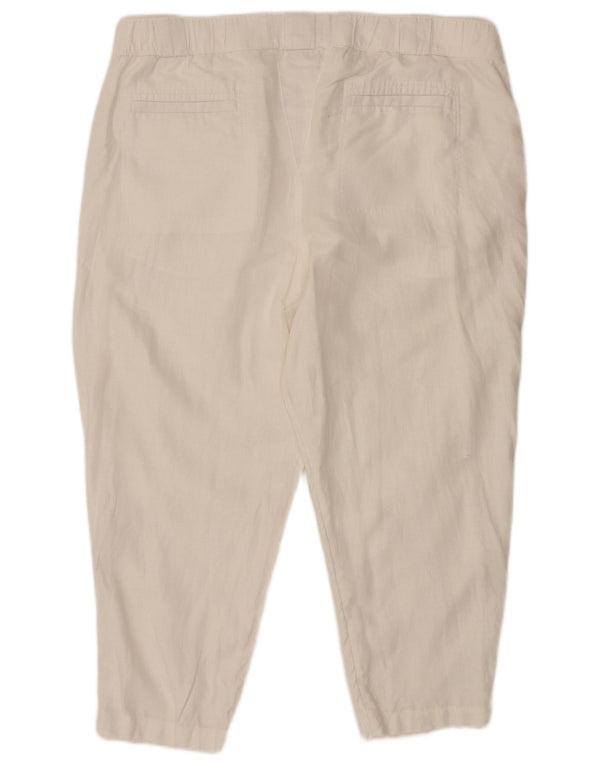Marks & Spencer, koniske croppede bukser til kvinder UK 20 2XL W40 L25 Hvid