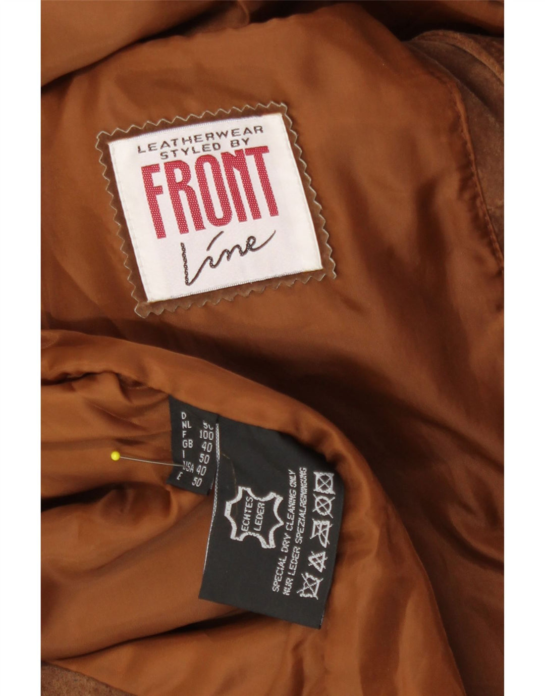 Front Line Herre ruskindsvest UK 40 medium brunt læder