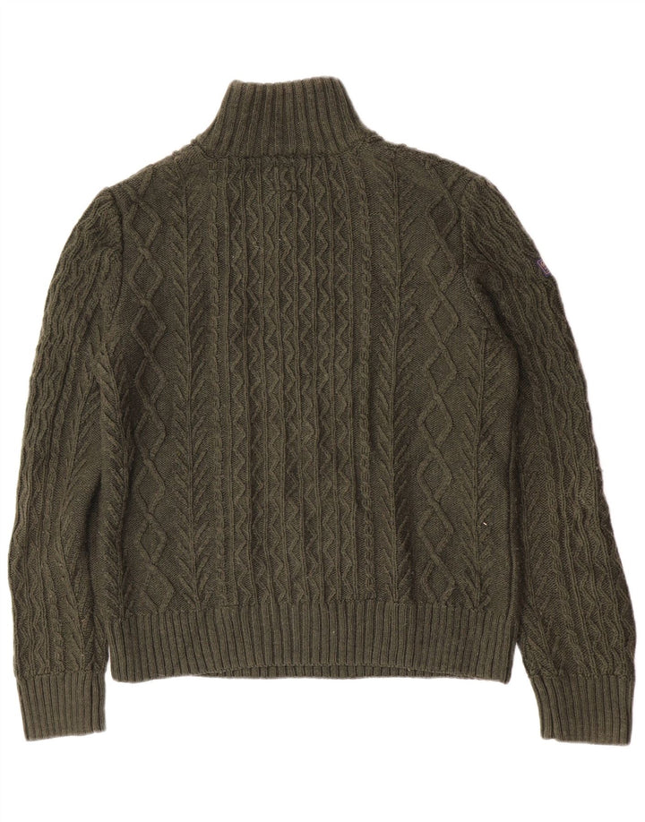 Superdry Sweater med lynlås til mænd XL Grøn Akryl