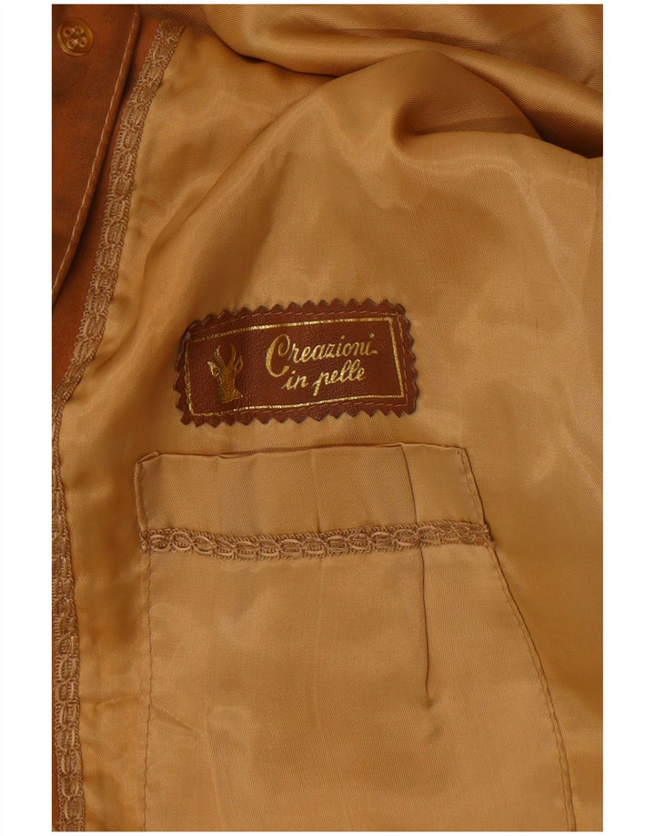 Vintage dame 3-knaps ruskind blazerjakke UK 14 Medium Beige