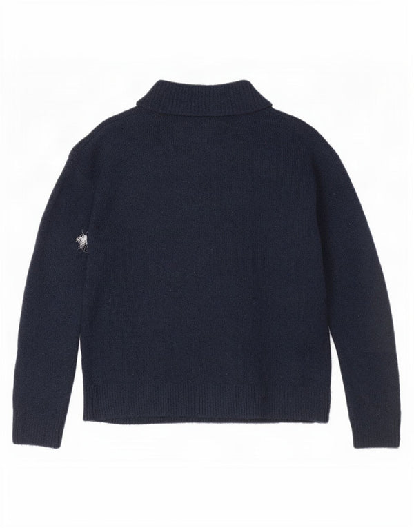 Marks & Spencer Dame Turtle Neck Jumper Sweater UK 10 Small Navy Blue