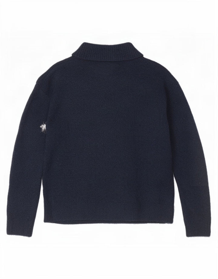Marks & Spencer Dame Turtle Neck Jumper Sweater UK 10 Small Navy Blue