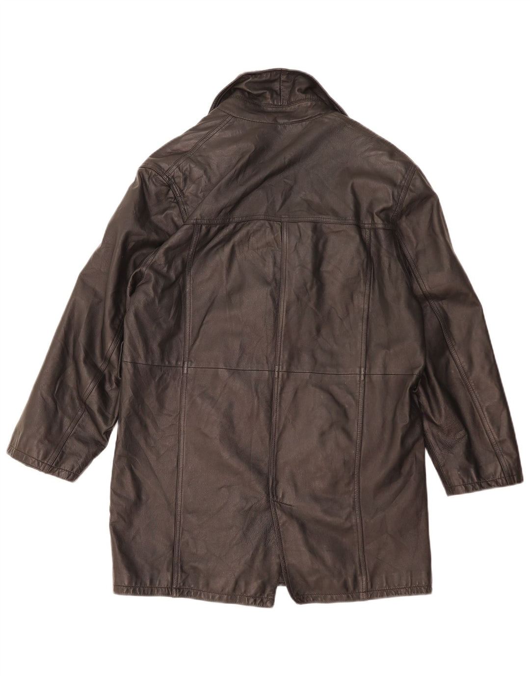 Conbipel Dame Oversized Læderfrakke IT 42 Medium Sort Læder