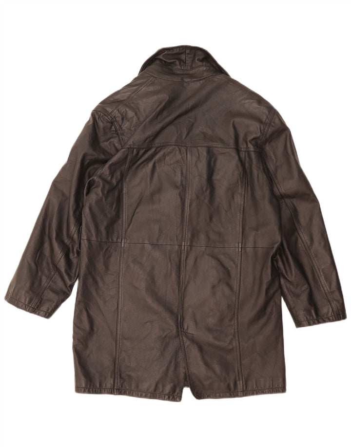 Conbipel Dame Oversized Læderfrakke IT 42 Medium Sort Læder