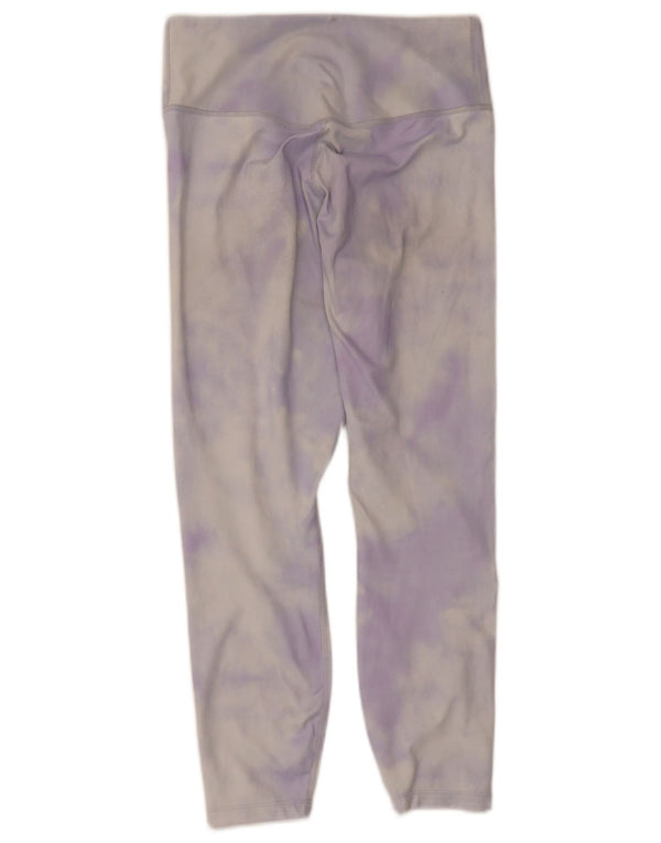 Nike Dame Dri Fit Capri Leggings UK 8 Small Purple Tie Dye Polyester
