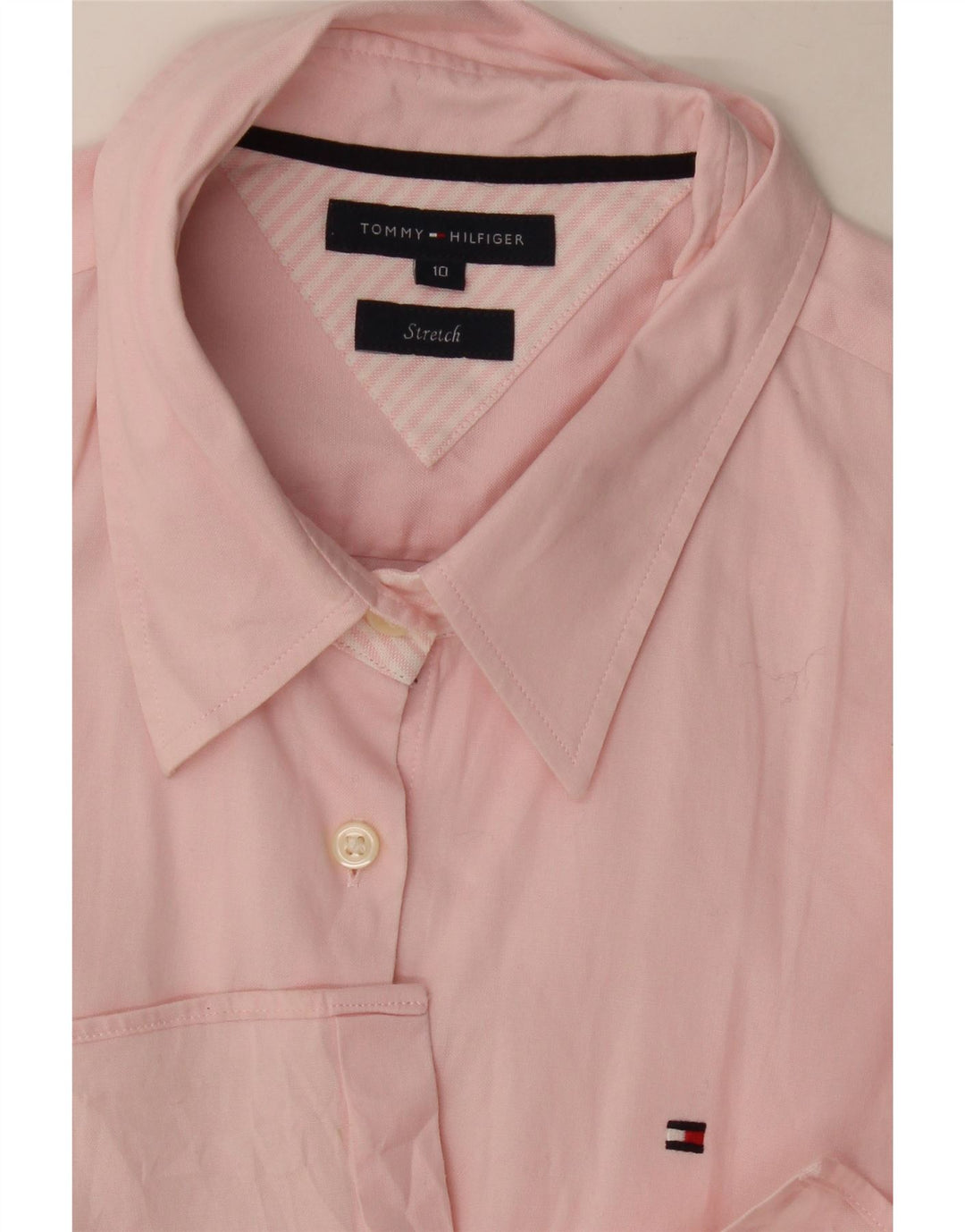 Tommy Hilfiger Formel skjorte til kvinder US 10 Large Pink Stribet