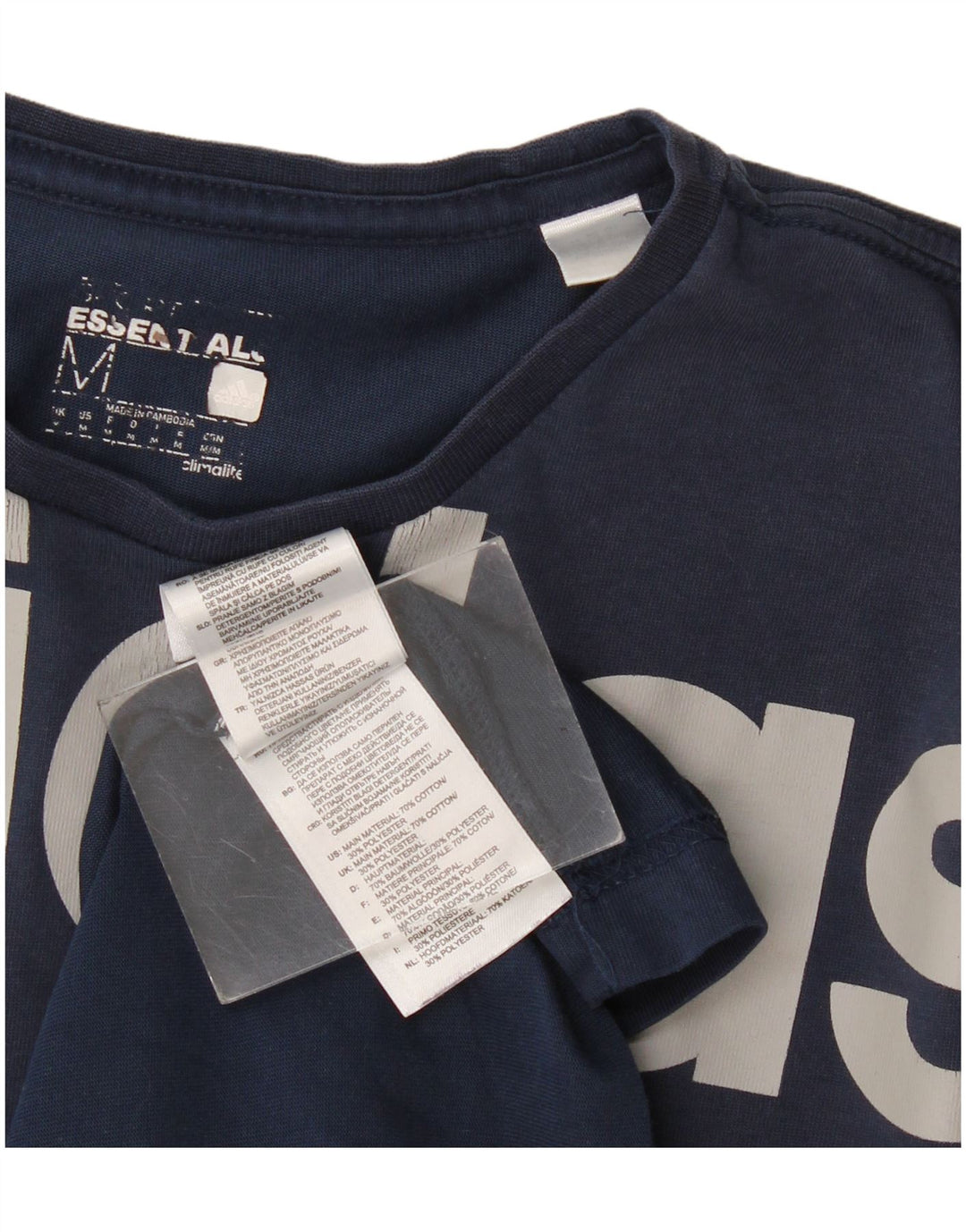 Adidas Herre Climalite grafisk T-shirt top mellem marineblå bomuld