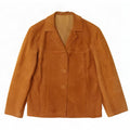 Vintage dame 3-knaps ruskind blazerjakke UK 14 Medium Beige