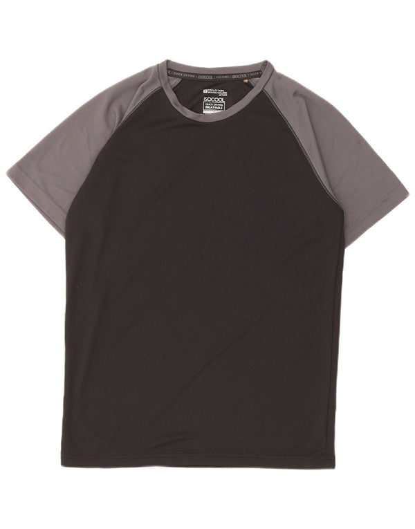 Mountain Warehouse Herre T-Shirt Top Medium Sort Colourblock Polyester