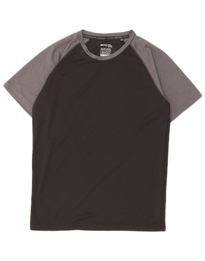 Mountain Warehouse Herre T-Shirt Top Medium Sort Colourblock Polyester