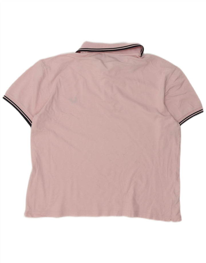 Fred Perry herre poloshirt stor pink stribet bomuld
