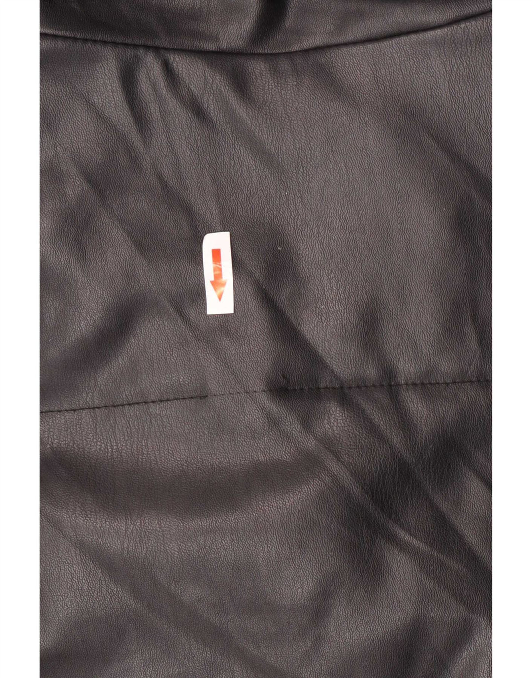 Zara Dame Oversized Polstret imiteret læder jakke UK 6 XS sort polyurethan