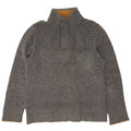 Fat Face Herre Button Neck Jumper Sweater Stor Grå Flecked Uld