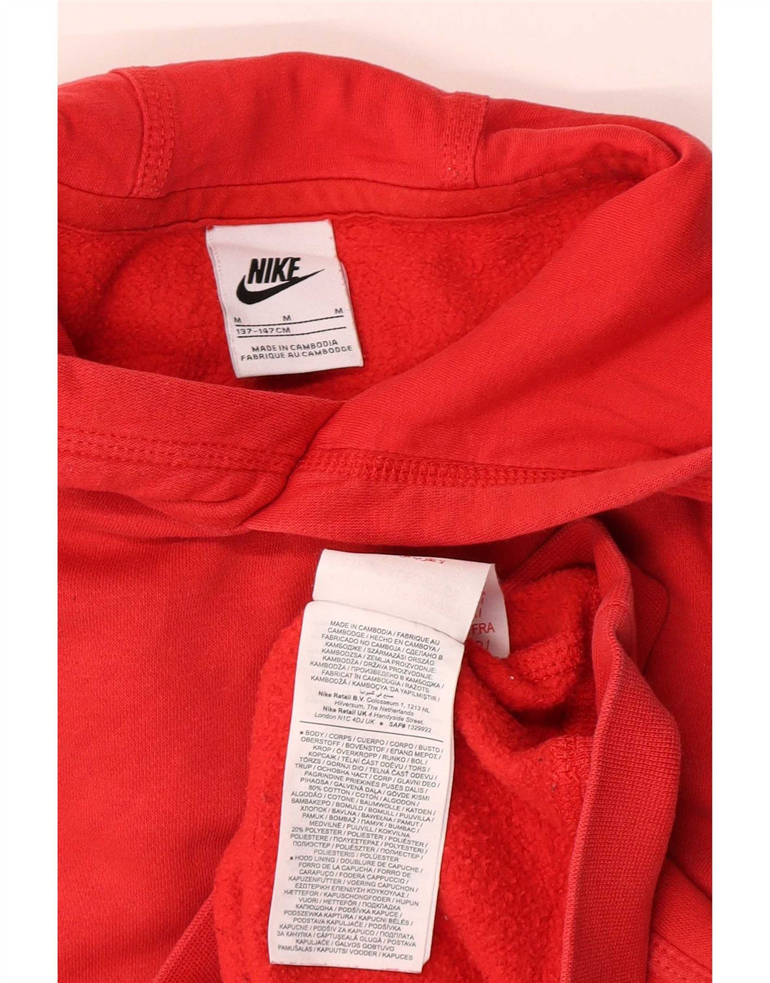 Nike drenge grafisk hættetrøje 10-11 år Medium rød bomuld