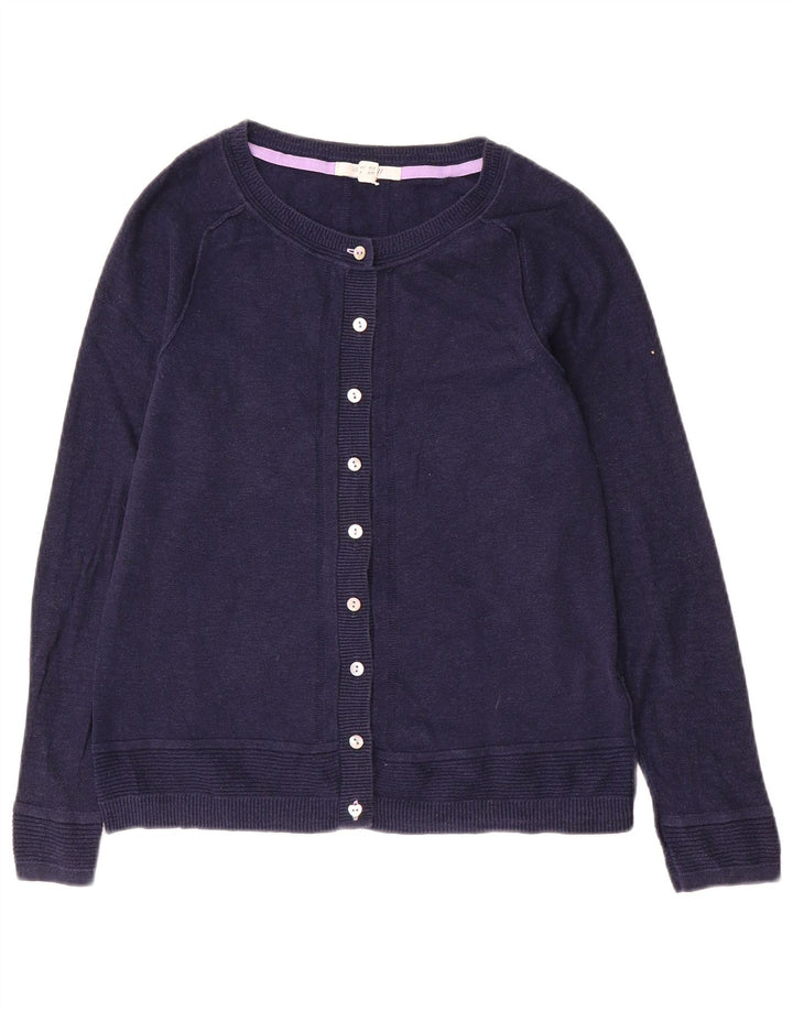 White Stuff Dame Cardigan Sweater UK 8 Small Navy Blue Bomuld
