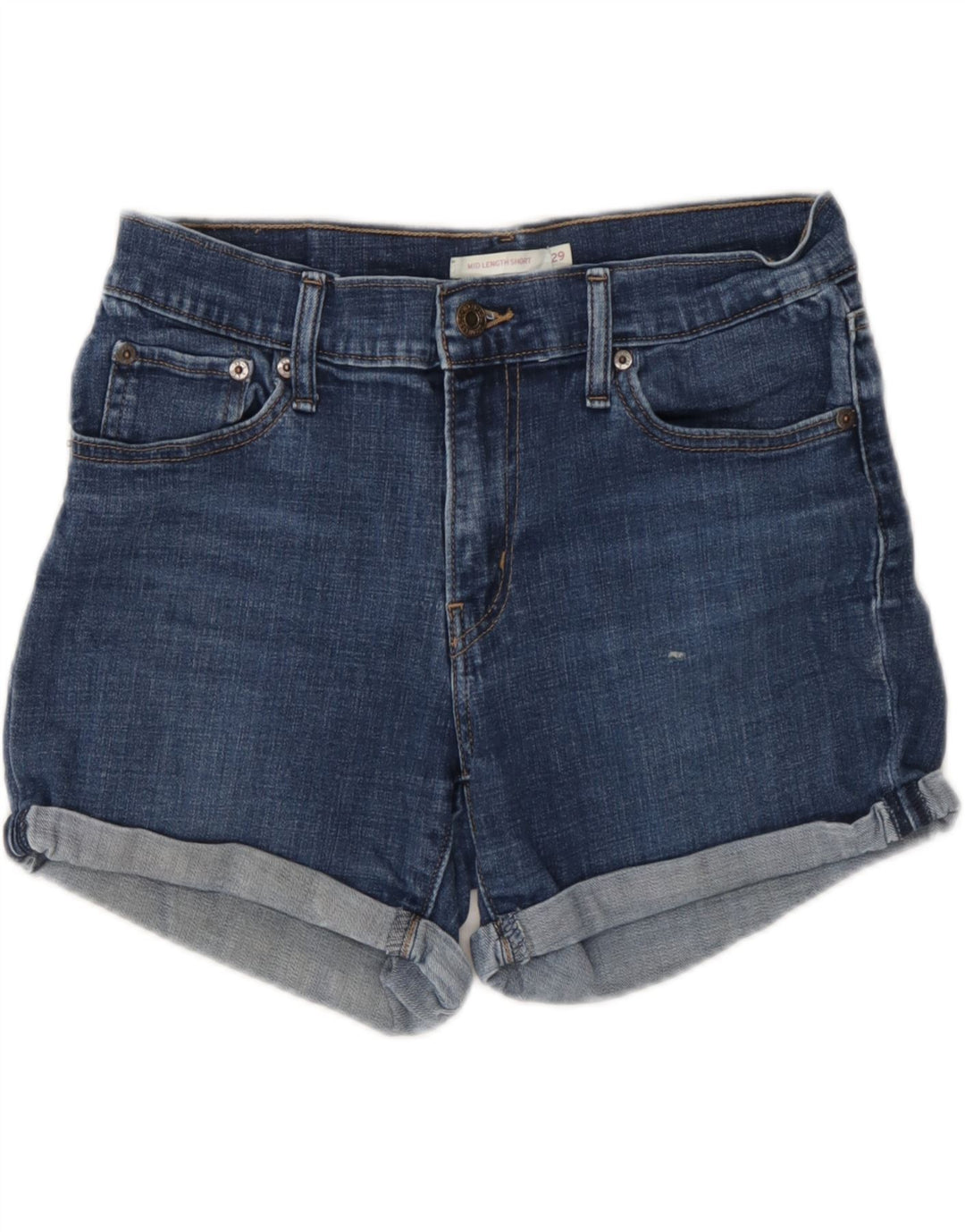 LEVI'S Womens Denim Shorts W29 Medium Blue Cotton Vintage Levi's and Second-Hand Levi's from Messina Hembry 