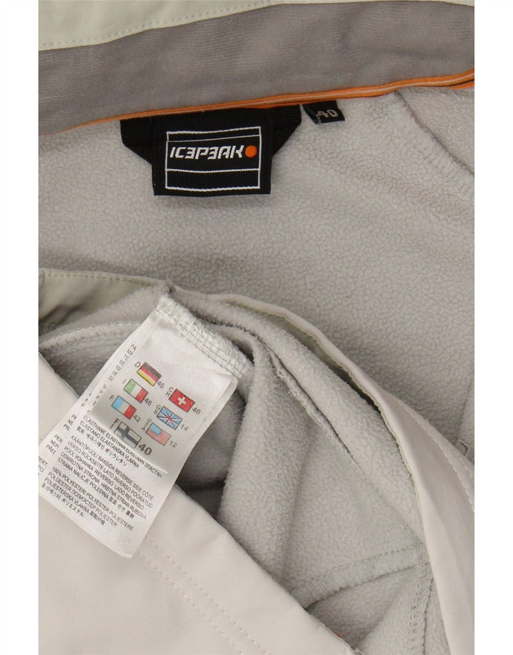 ICEPEAK Womens Hooded Windbreaker Jacket UK 14 Large White Colourblock Vintage Icepeak and Second-Hand Icepeak from Messina Hembry 