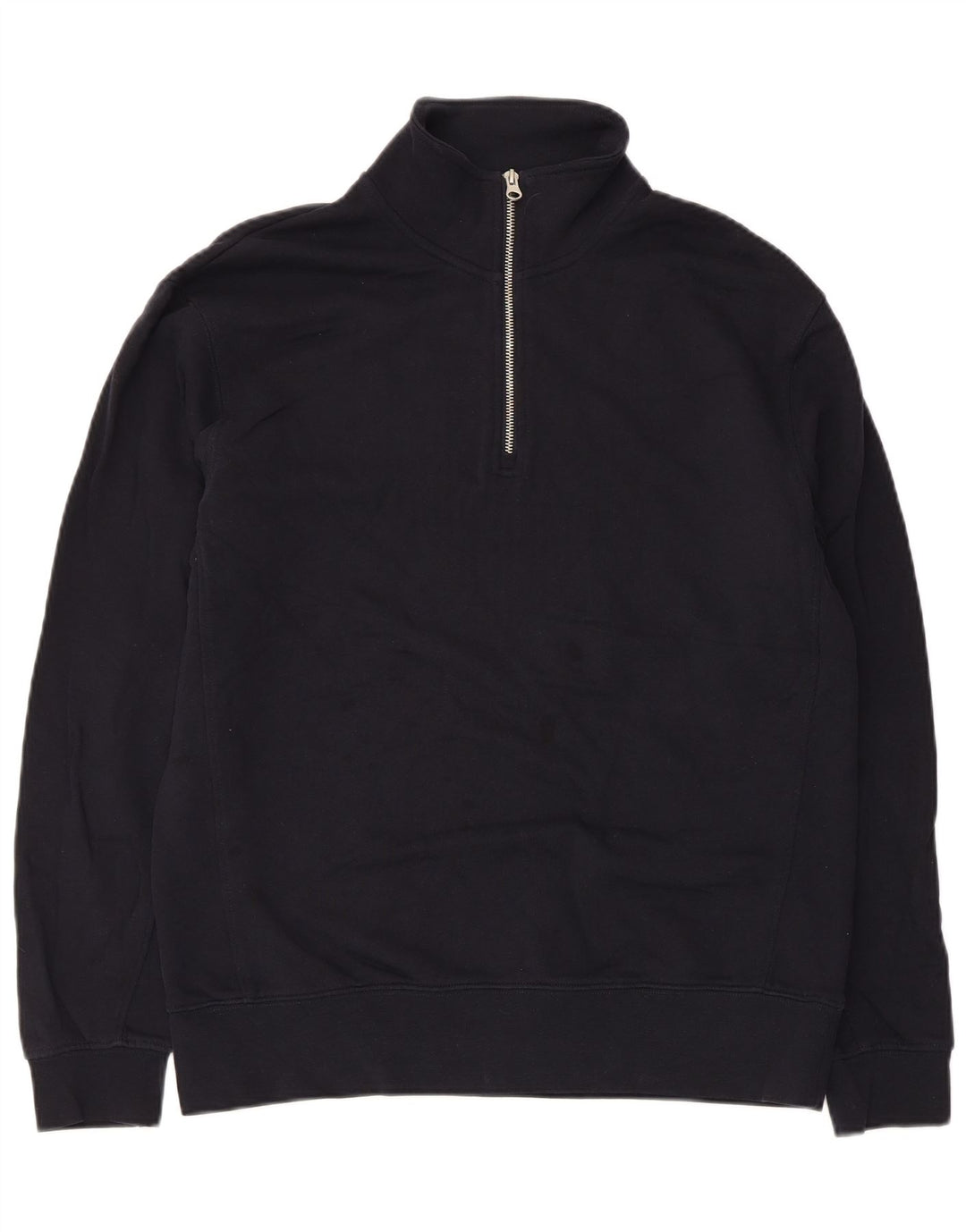 Zara Sweatshirt med lynlås til kvinder DK 14 Mellem marineblå bomuld