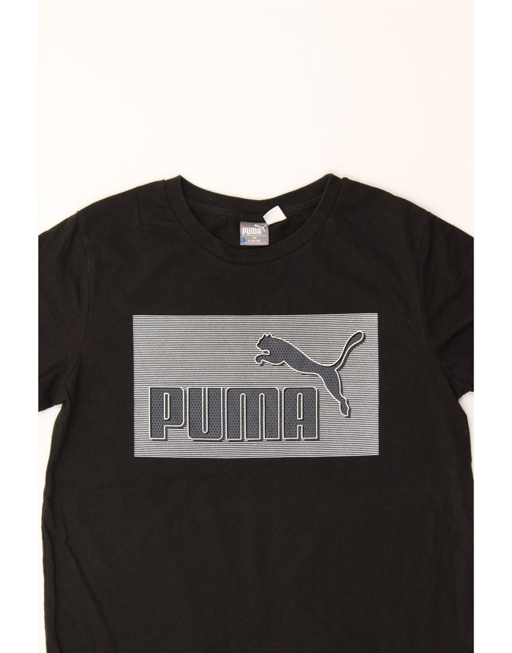 PUMA Boys Graphic T-Shirt Top 14-15 Years Black Cotton Vintage Puma and Second-Hand Puma from Messina Hembry 