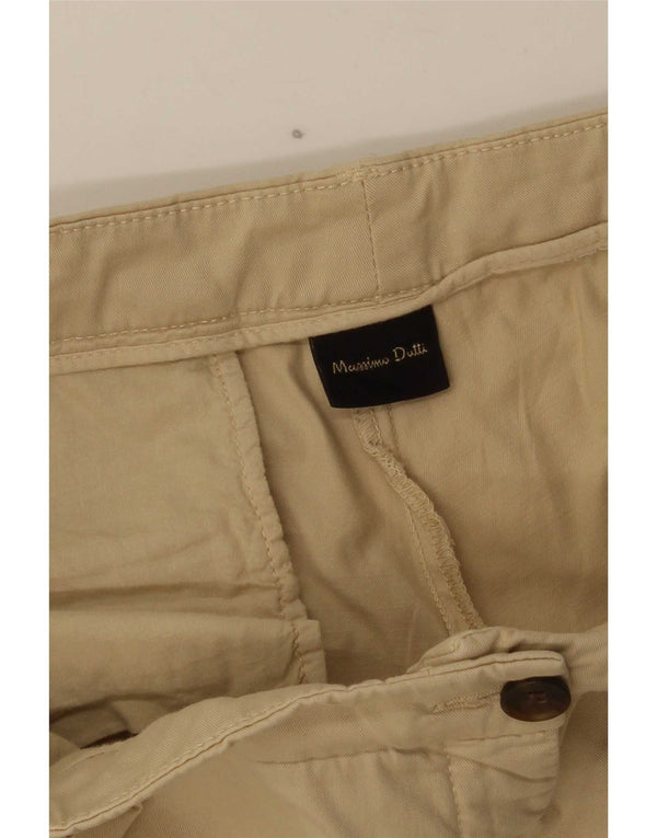 Massimo Dutti Womens Slim Chino Trousers W34 L26 Beige