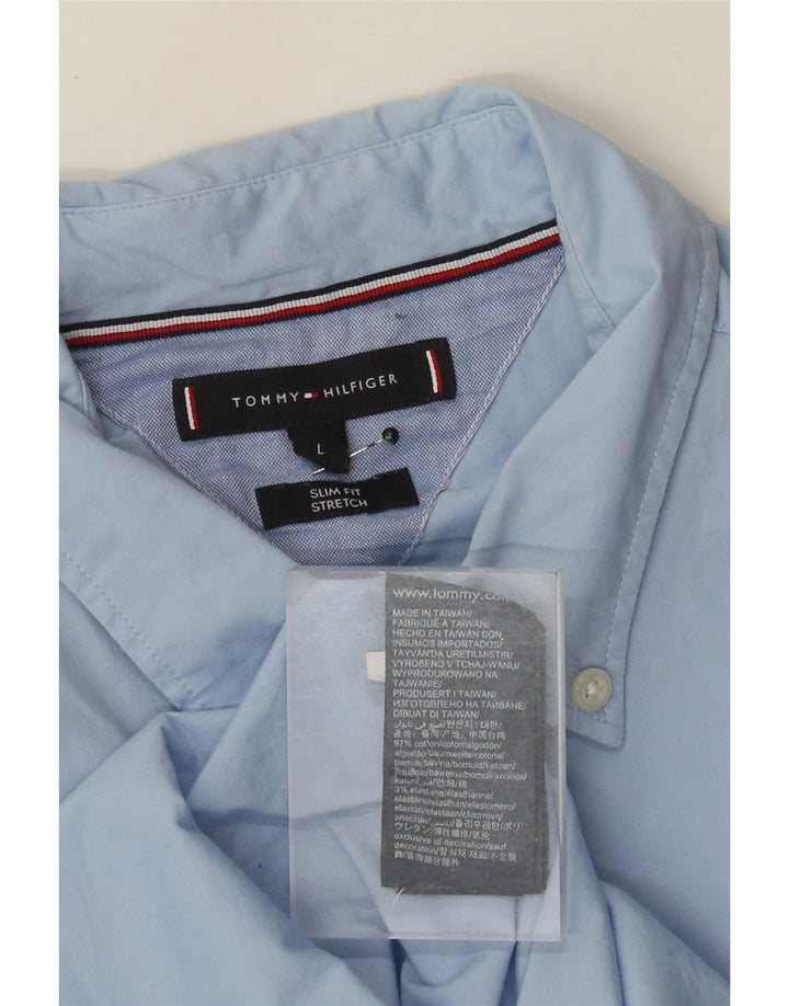 Tommy Hilfiger Herre Slim Fit Skjorte Large Blue