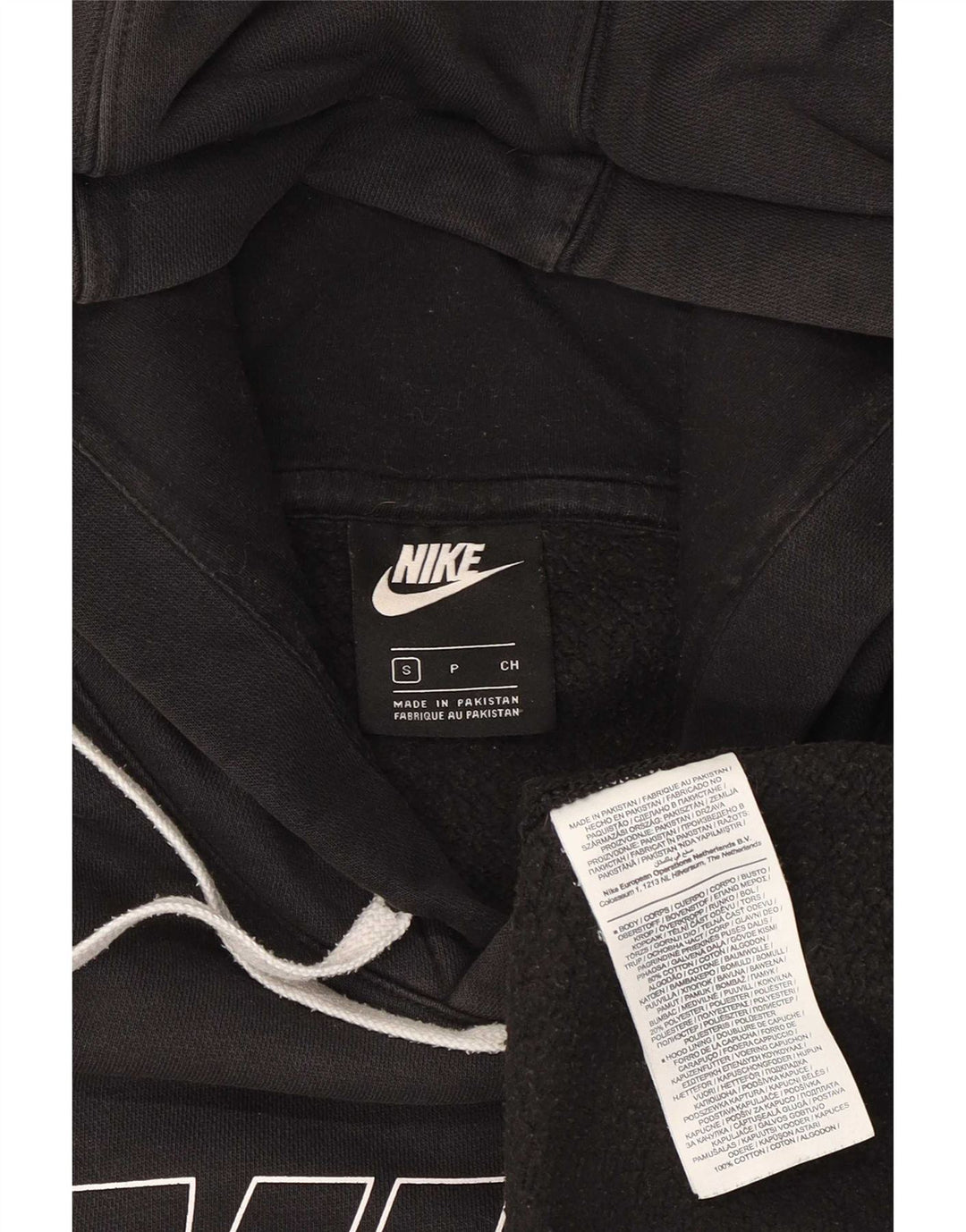 Nike grafisk hættetrøje til mænd, lille sort bomuld