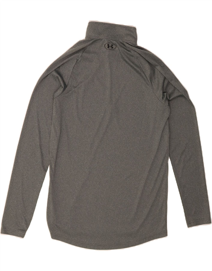 UNDER ARMOUR Womens Heat Gear Zip Neck Pullover Tracksuit Top Small Grey Vintage Under Armour and Second-Hand Under Armour from Messina Hembry 
