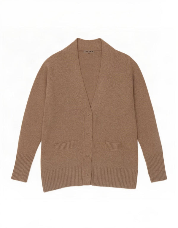 Jigsaw Dame Cardigan Sweater UK 14 Medium Beige Uld