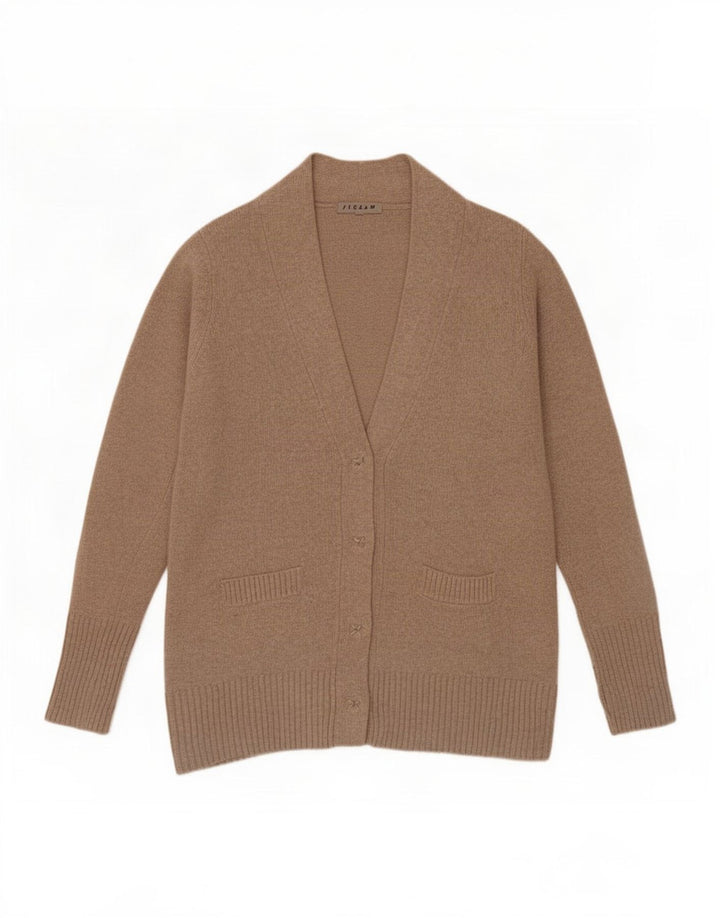 Jigsaw Dame Cardigan Sweater UK 14 Medium Beige Uld