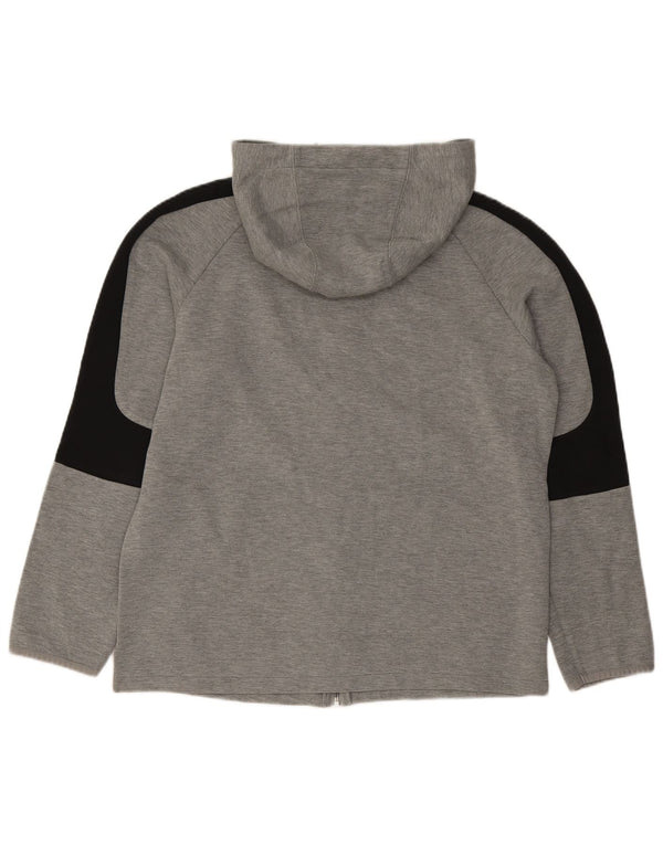 Puma Mens Zip Hoodie Sweater Large Grey Colourblock Cotton