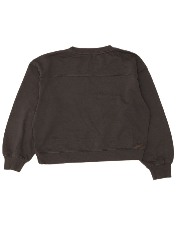 Zara Womens Crop Sweatshirt Jumper UK 14 Medium Grey Polyester