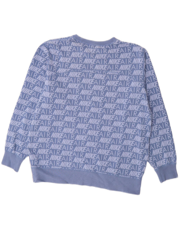 NIKE Grafisk Oversized Sweatshirt Jumper UK 14 Medium Blue Bomuld