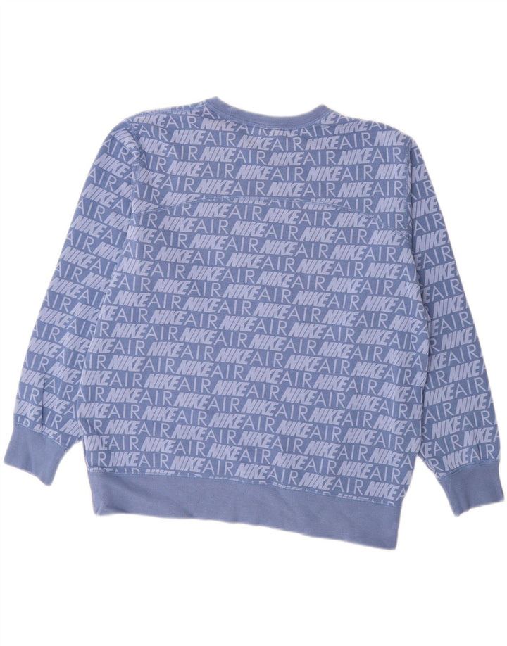NIKE Grafisk Oversized Sweatshirt Jumper UK 14 Medium Blue Bomuld