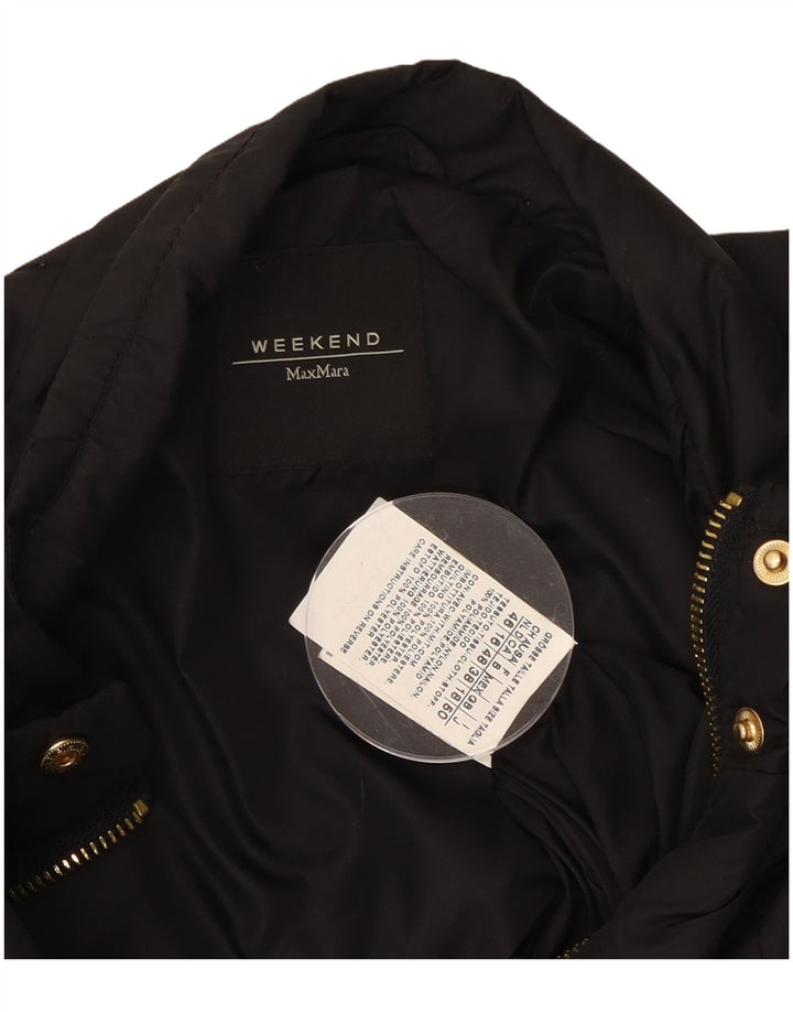 Max Mara Dame Weekend Utility Jacket UK 18 XL Sort Polyamid