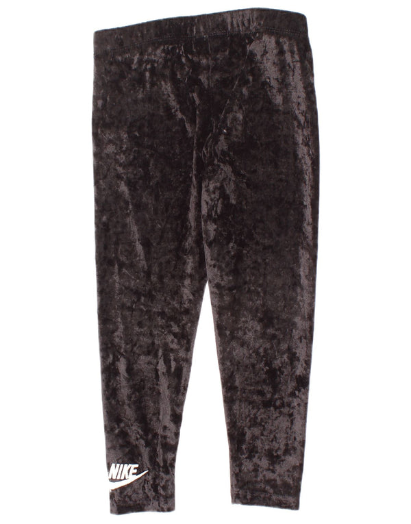 Nike piger grafisk velour leggings 4-5 år lille sort polyester