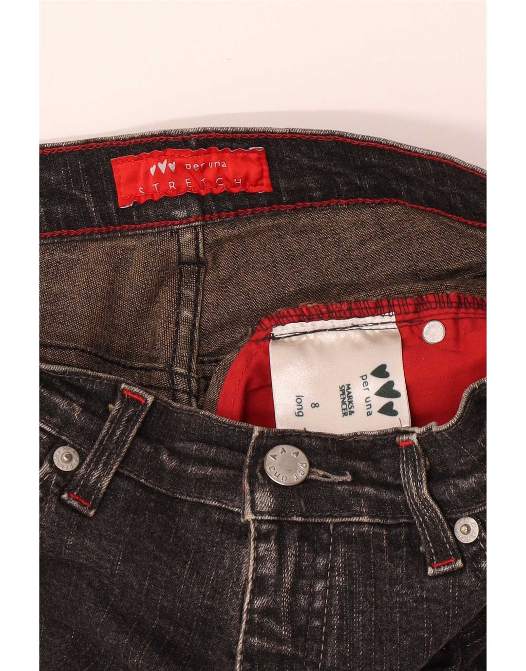 Marks & Spencer Dame Per Una Bootcut Jeans UK 8 Small W26 L32 Grå Bomuld