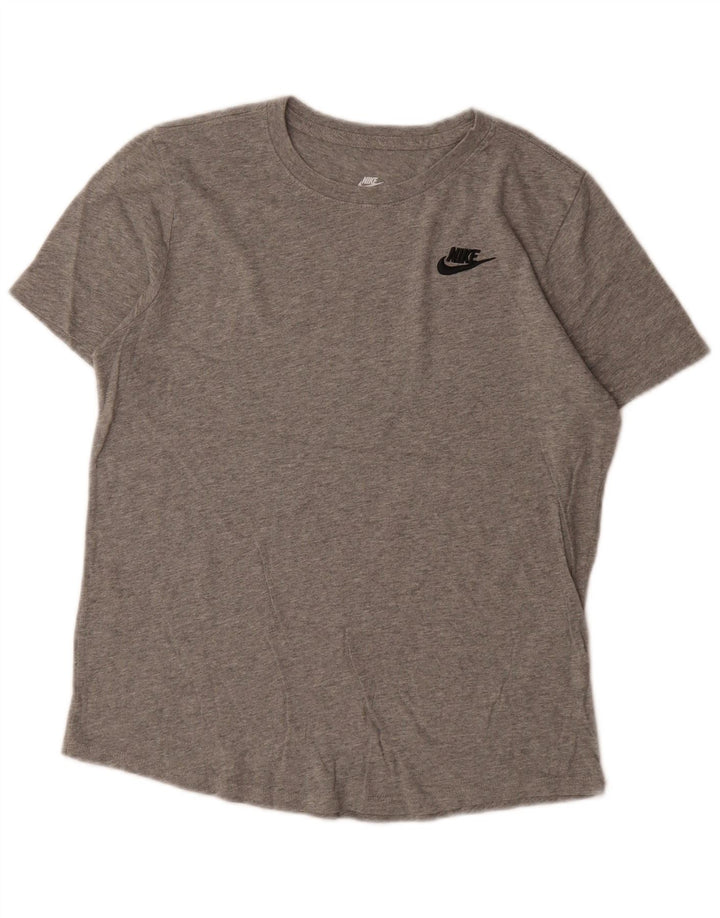 Nike T-shirt top til mænd, lille grå flækket bomuld