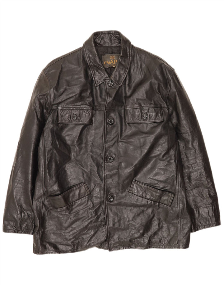 Vintage herre læderjakke UK 44 2XL sort læder