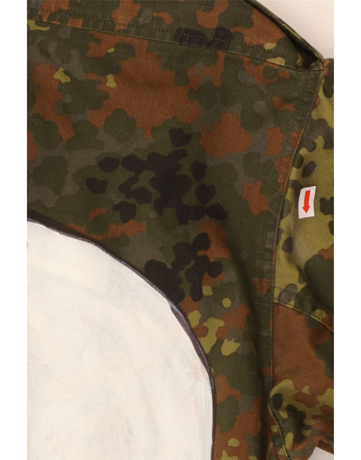 VINTAGE Herre grafisk militærjakke UK 36 Small Khaki Camouflage