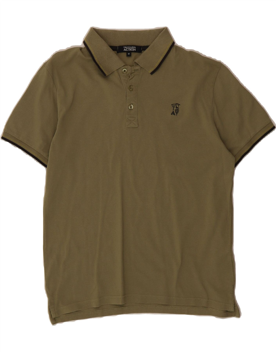 TRUSSARDI Mens Polo Shirt Medium Green Cotton Vintage Trussardi and Second-Hand Trussardi from Messina Hembry 