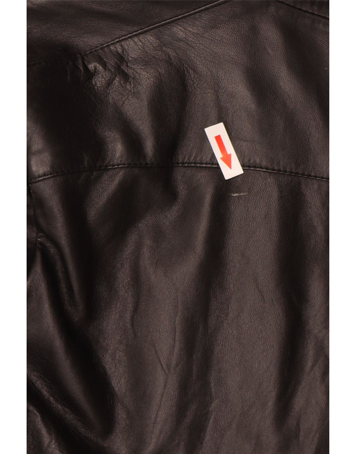 Vintage dame læderjakke IT 48 XL Sort