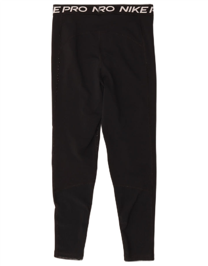 Nike Dame Dri Fit Grafiske Leggings UK 12 Medium Sort Polyester
