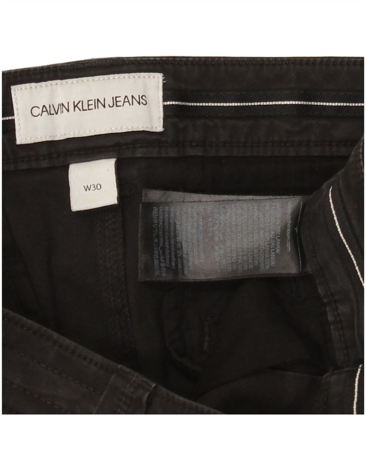 CALVIN KLEIN Herre Slim Cargo Bukser W30 L29 Sort Bomuld