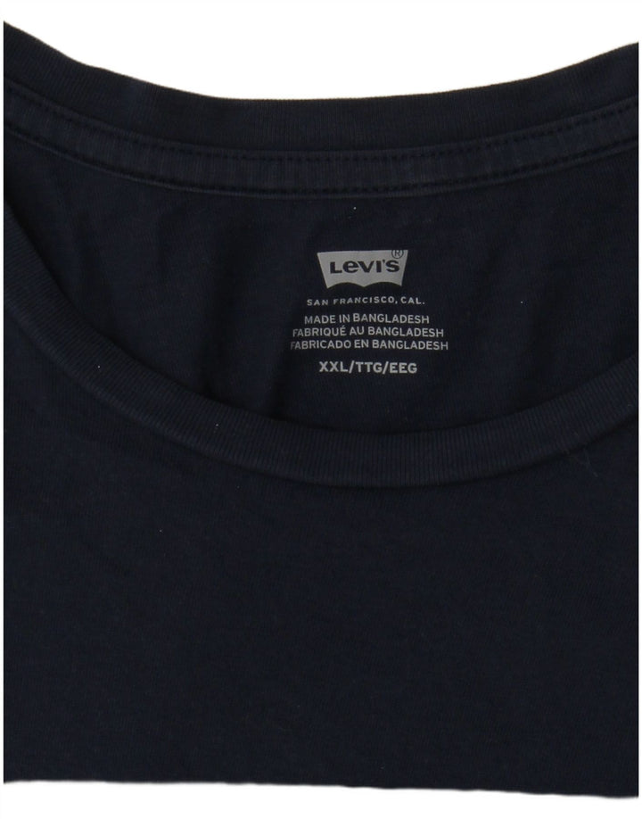 Levi's Herre grafisk T-shirt top 2XL marineblå