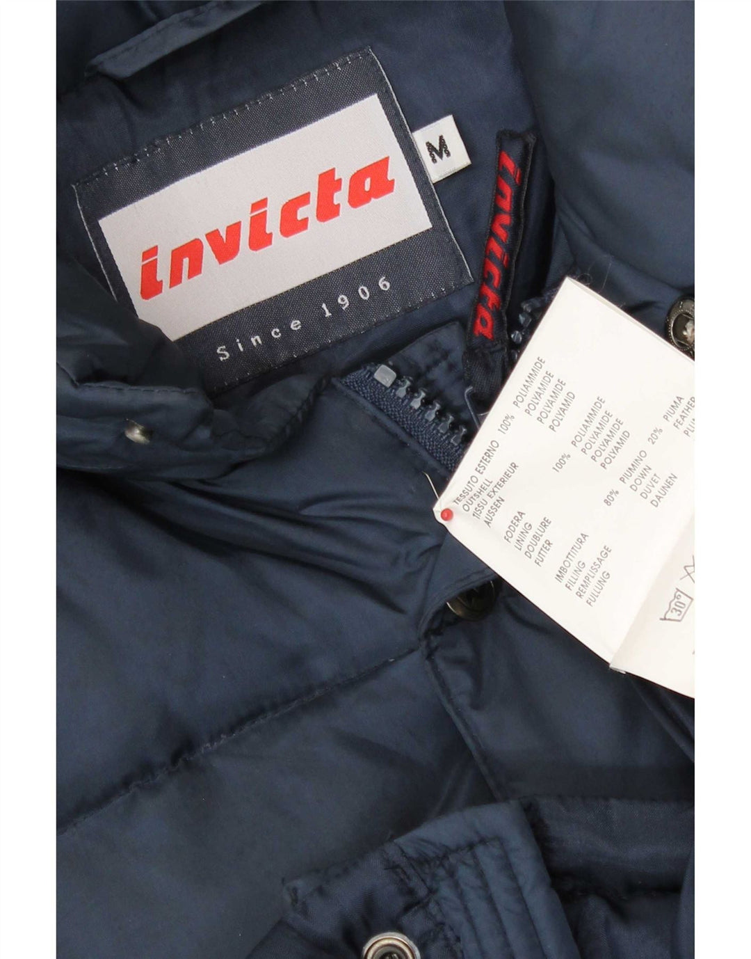 Invicta Herre Hooded Loose Fit Polstret Jakke UK 38 Medium Navy Blue