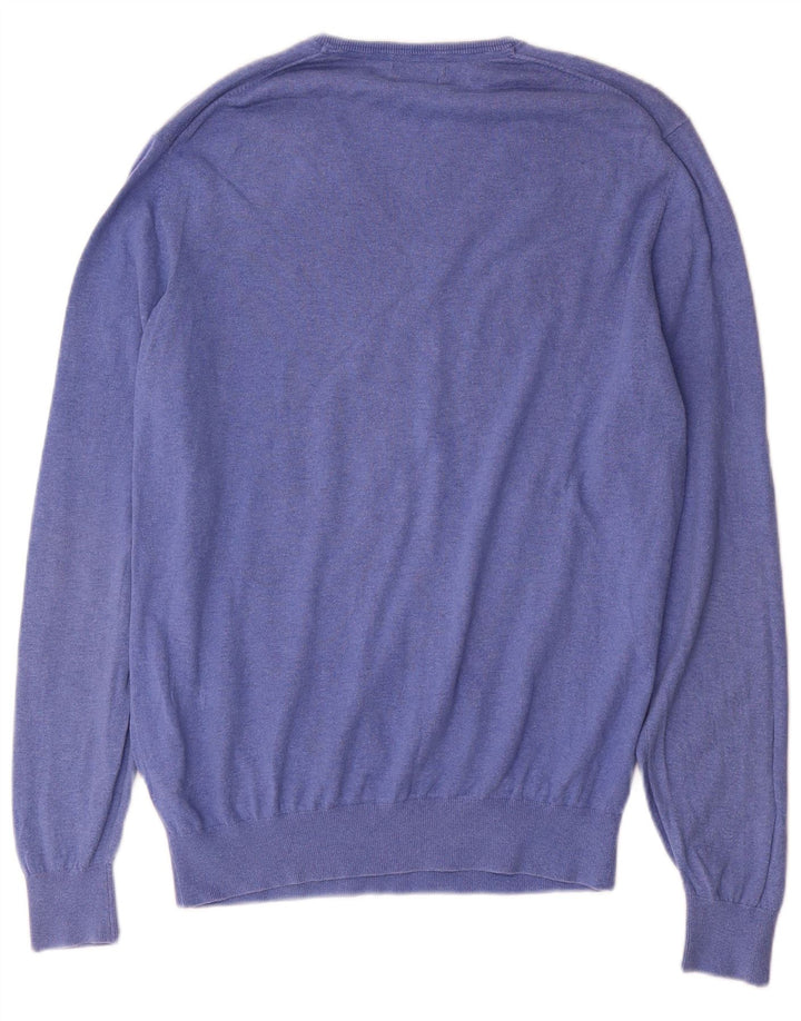 Massimo Dutti Herre V-hals sweater Stor Blå Bomuld