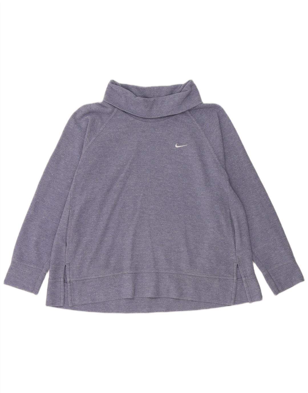 NIKE Womens Roll Neck Sweatshirt Jumper UK 18 XL Blue Cotton