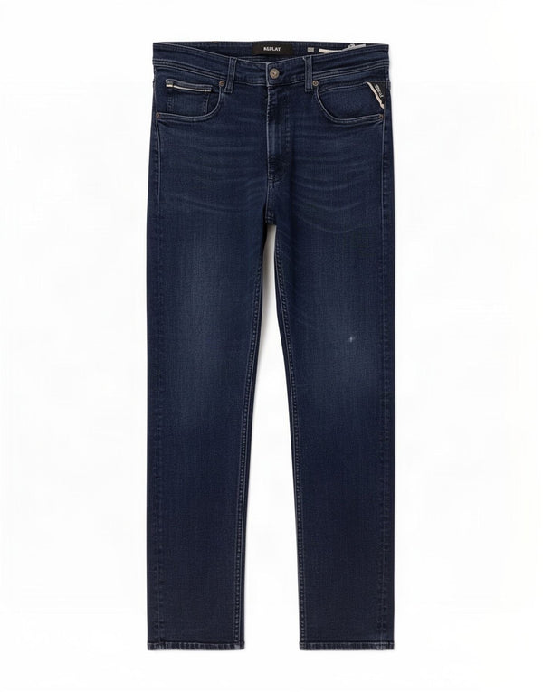 Replay Mens Grover Slim Jeans W36 L32 Blue Cotton