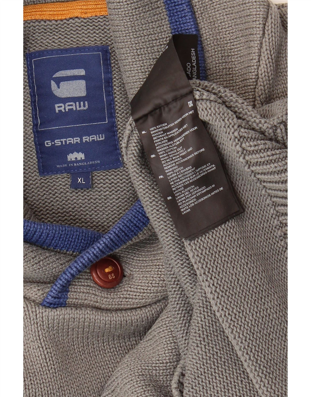 G-Star Herre Shawl Neck Jumper Sweater XL Grå Bomuld