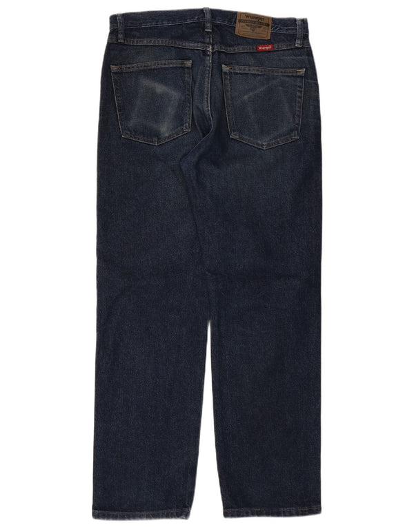 WRANGLER Herre Regular Fit Straight Jeans W33 L30 Marineblå Bomuld